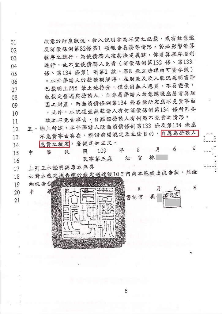 法院清算程序|清算程序|清算免費諮詢|桃園地院消債條例之清算程序成功裁定債務免責